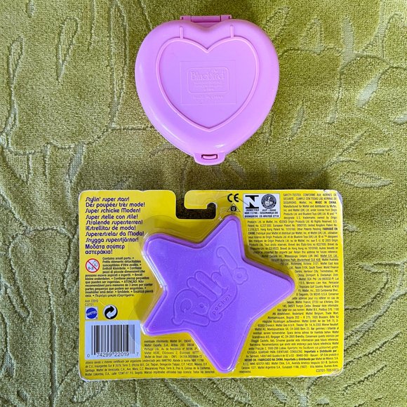 Mattel Polly Pocket Sparkle Stars 2003 NEW Bluebird Pink Heart Compact 1994 VTG - Picture 4 of 11